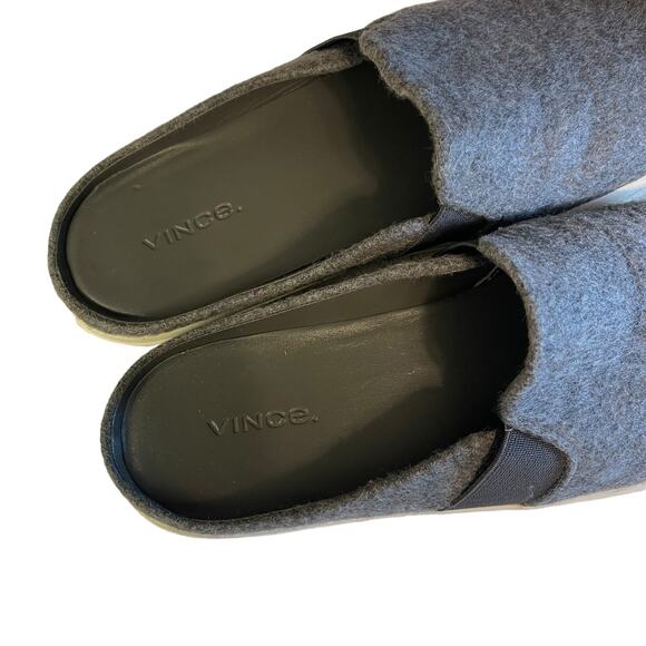 Vince Blair Slides Grey Wool Slip-On Backless Sneakers Flats Shoe Size 8.5 - Picture 5 of 8